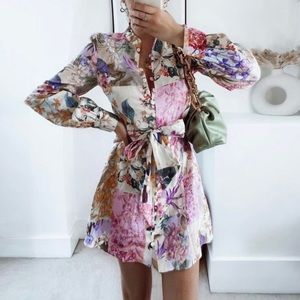 NWT Zara Floral Patchwork mini dress